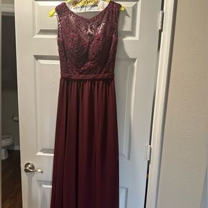 Kennedy Blue “Kinsley” beaded bridesmaids dress Bordeaux